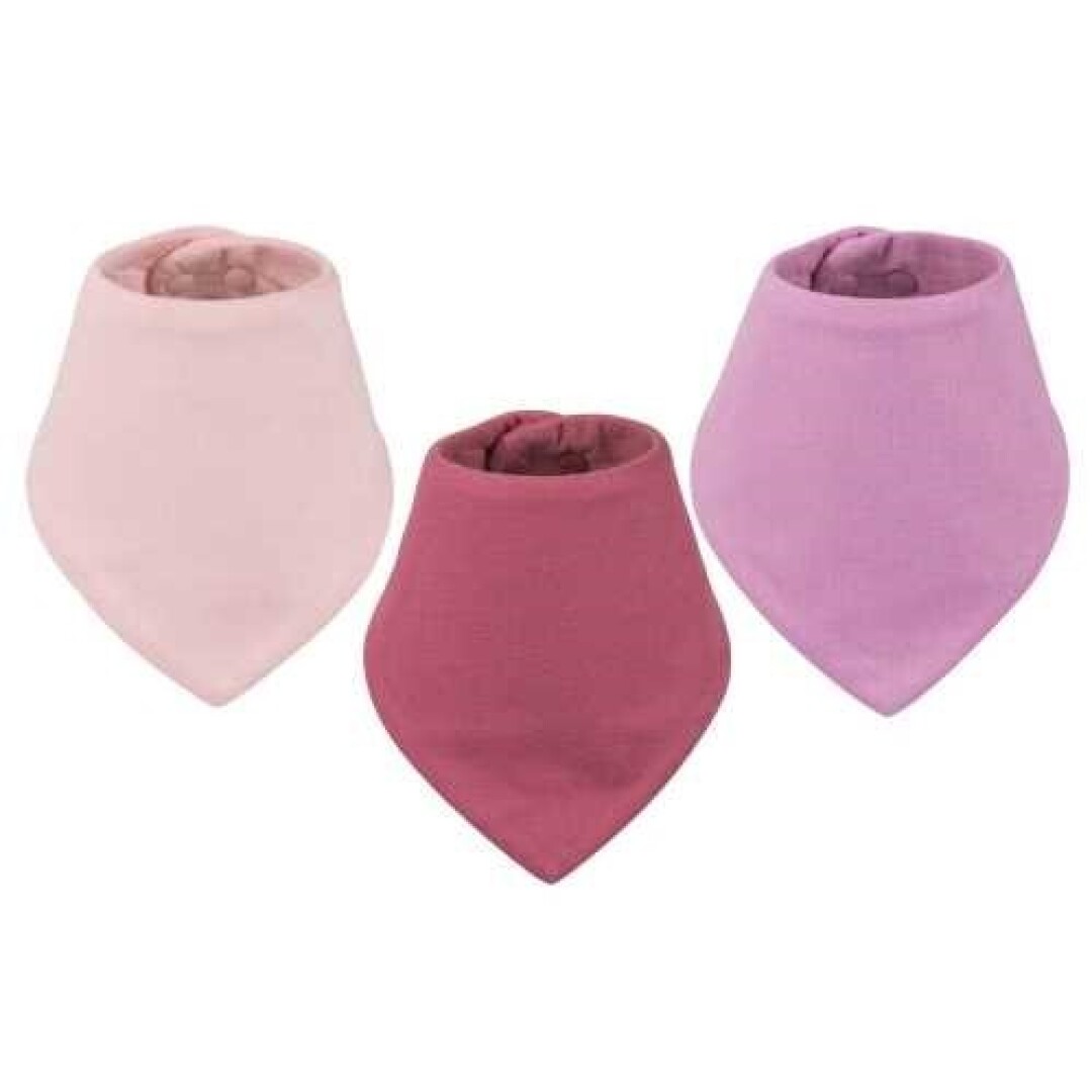 Conjunto 3 babetes bandana Kaffle rosa/lilás/rosa velho