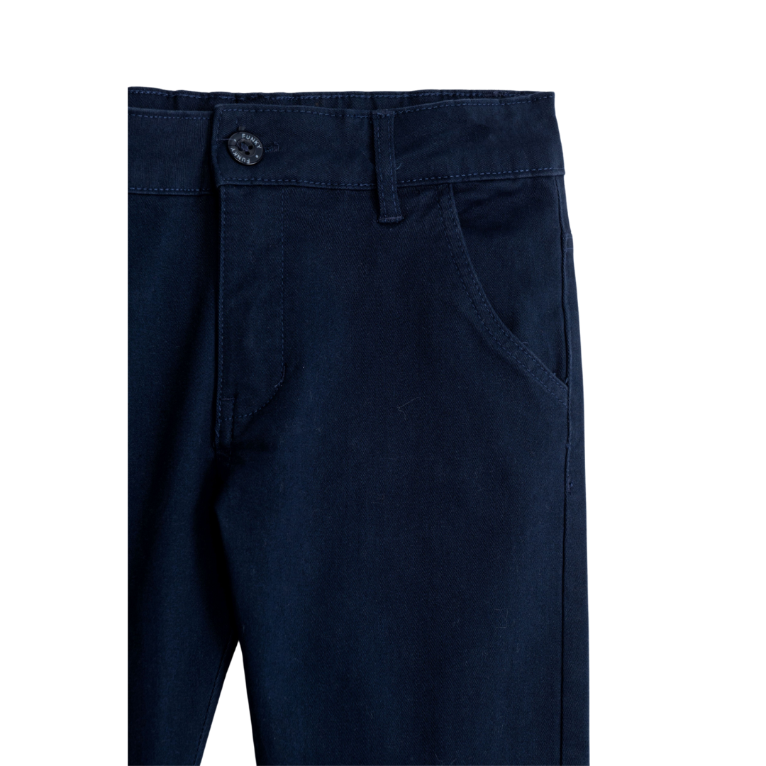 Calças de sarja Azul marinho 6-16 anos