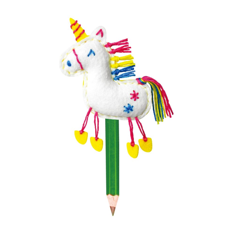Topper de costura para lápis DIY - Unicórnio