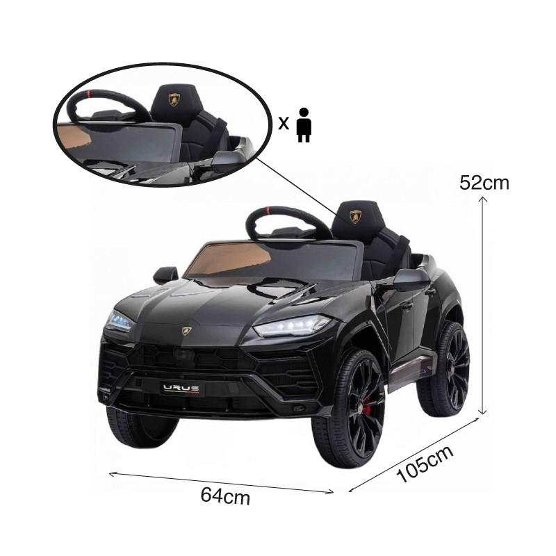 Carro elétrico 12V Lamborghini Urus - preto