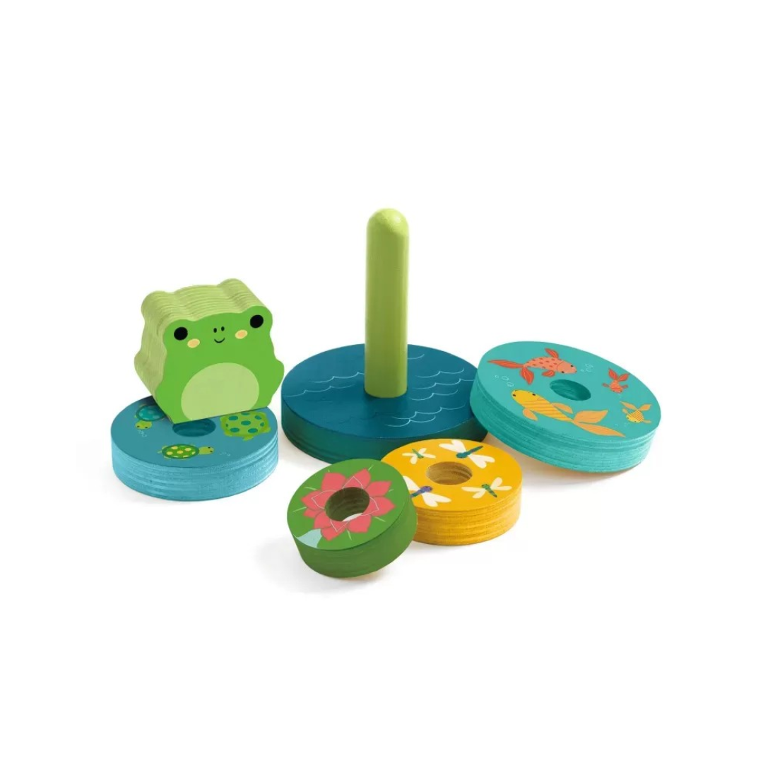 Puzz & Stack Rainbow - Puzzle em madeira e Torre de empilhar