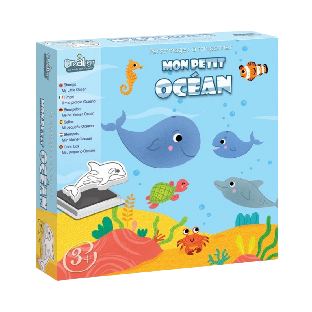 Jogo de carimbos e colorir - Oceano