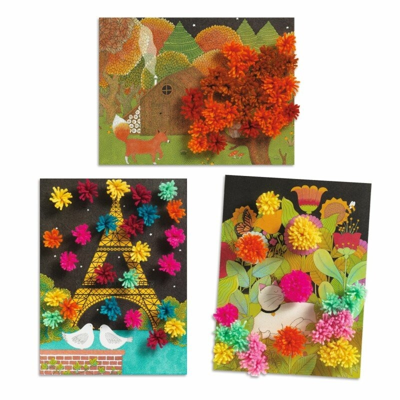 Explosão - Colagem com pompons