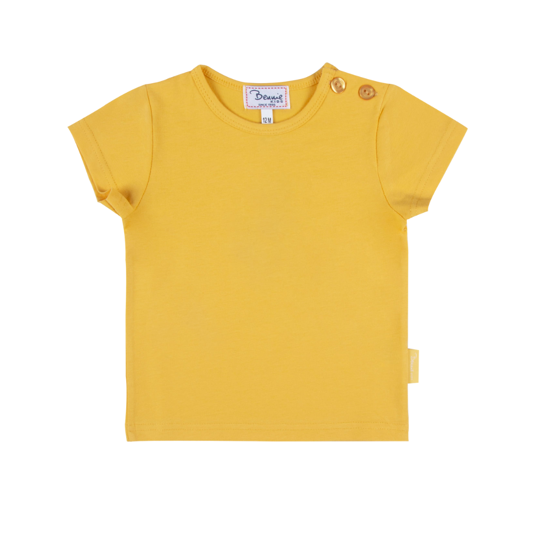 T-shirt básica amarelo mostarda 12-24 meses