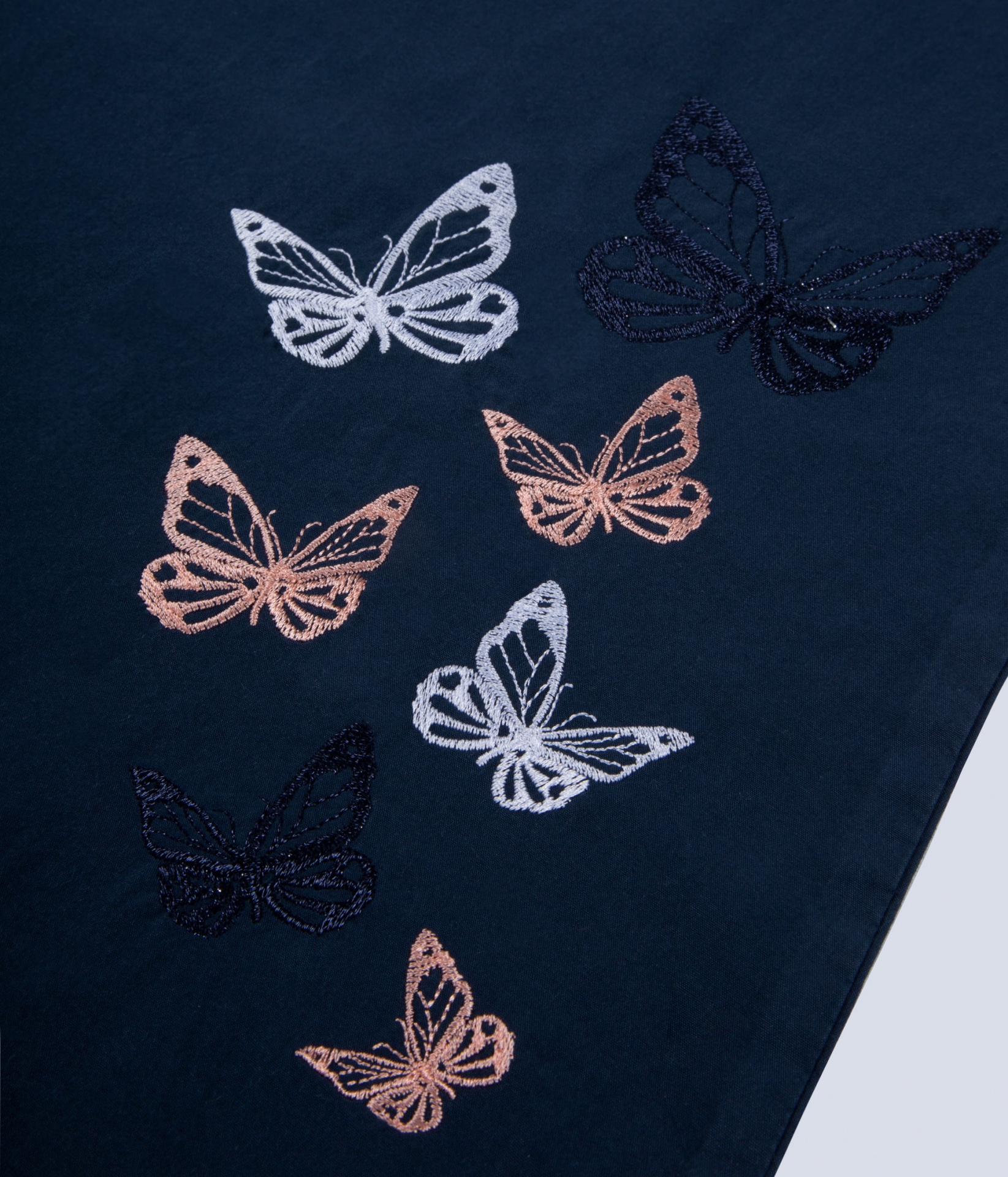 Vestido Butterfly azul marinho 4-8 anos