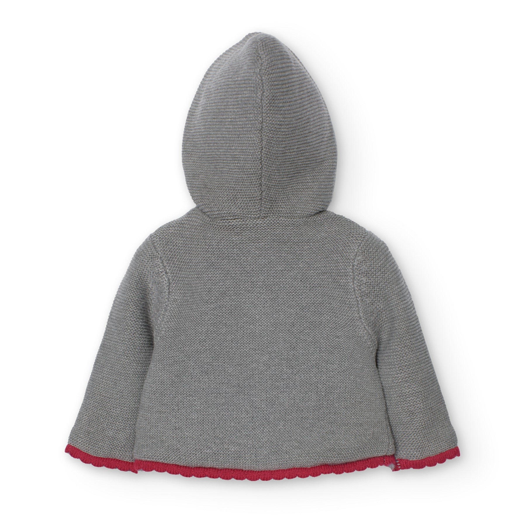 Casaco de tricô com capuz Cinzento 1 mês - 2 anos