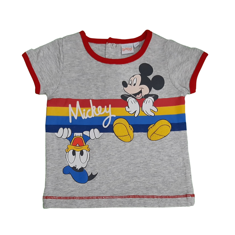T-shirt Mickey & Donald cinza 6-24 meses