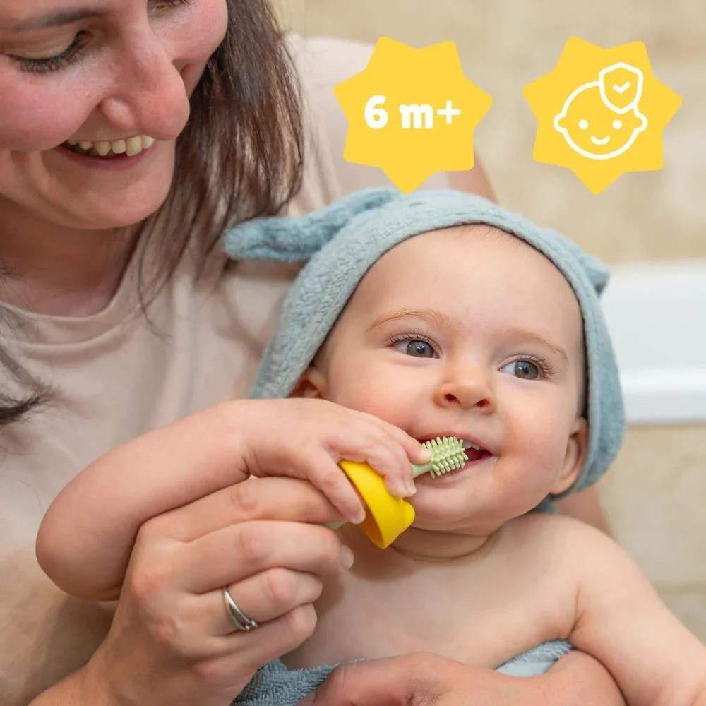 Escova de dentes de aprendizagem em silicone