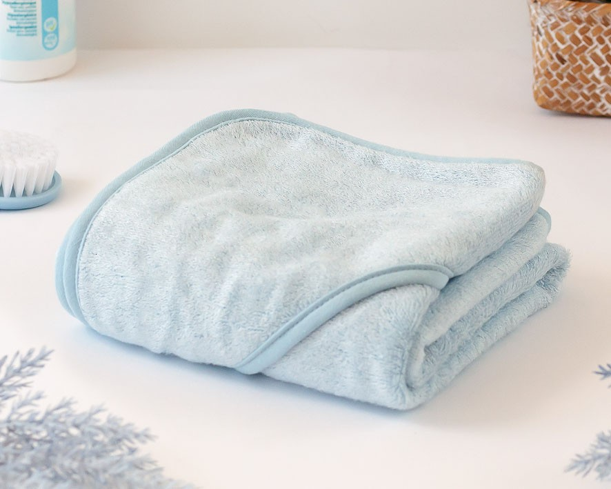 Toalha de banho bambu 100x100cm - azul