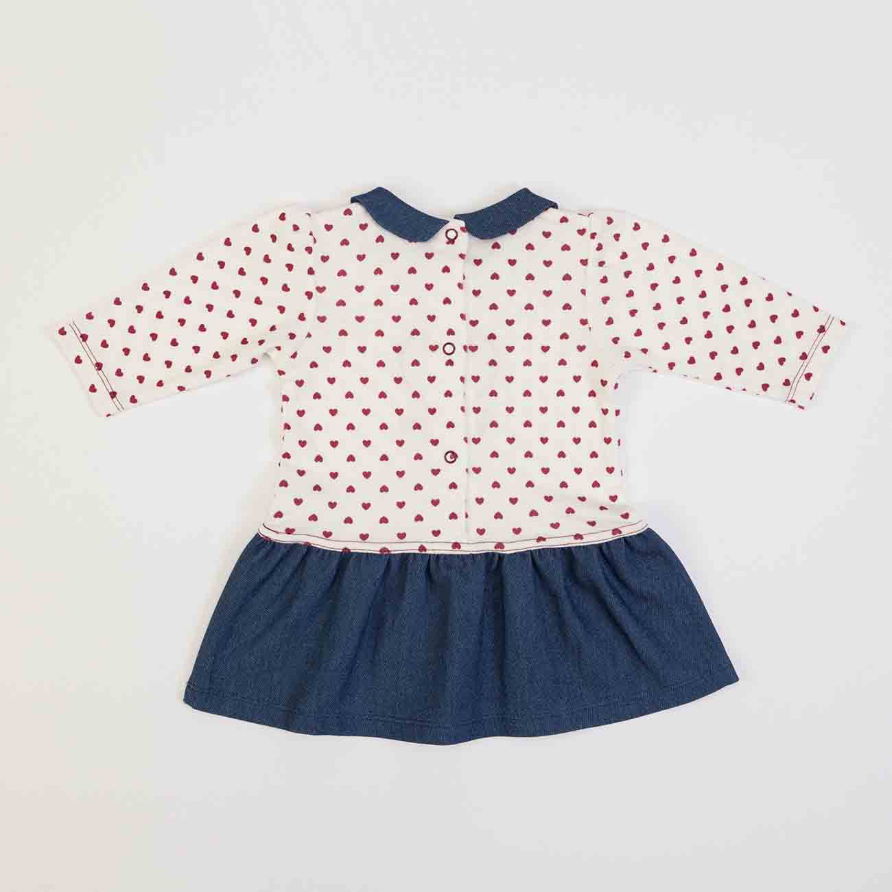 Vestido orgânico coração - 9 meses