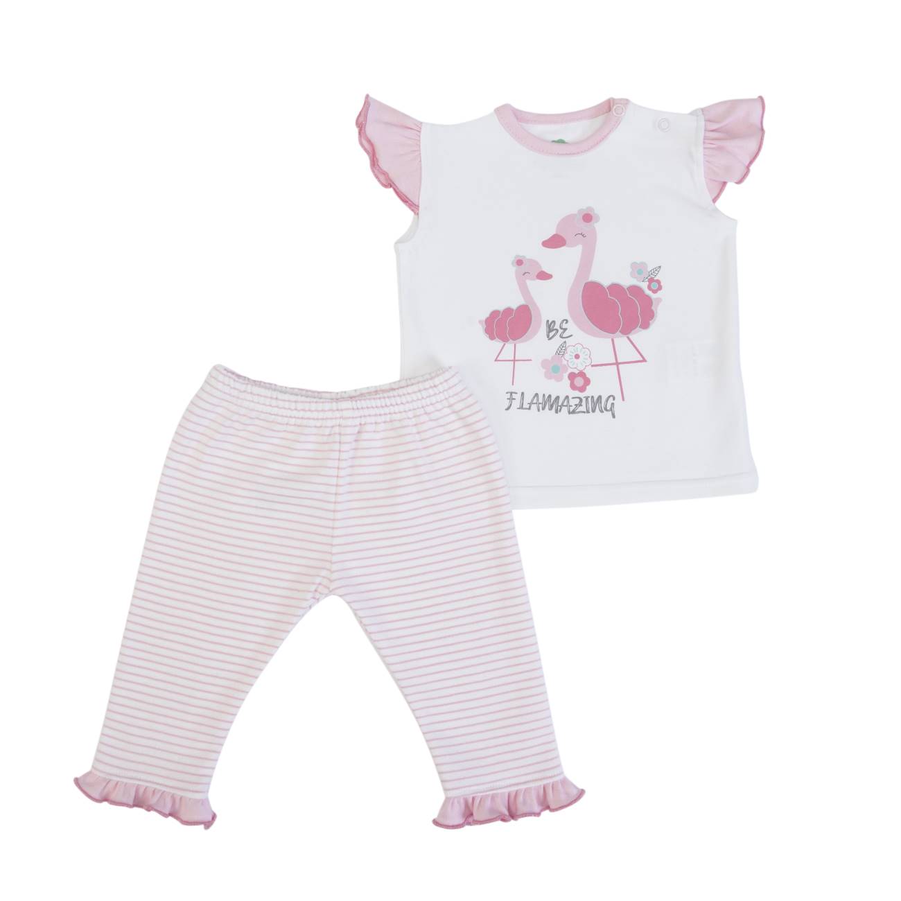 Conjunto t-shirt e leggings Falmingo 12-18 meses