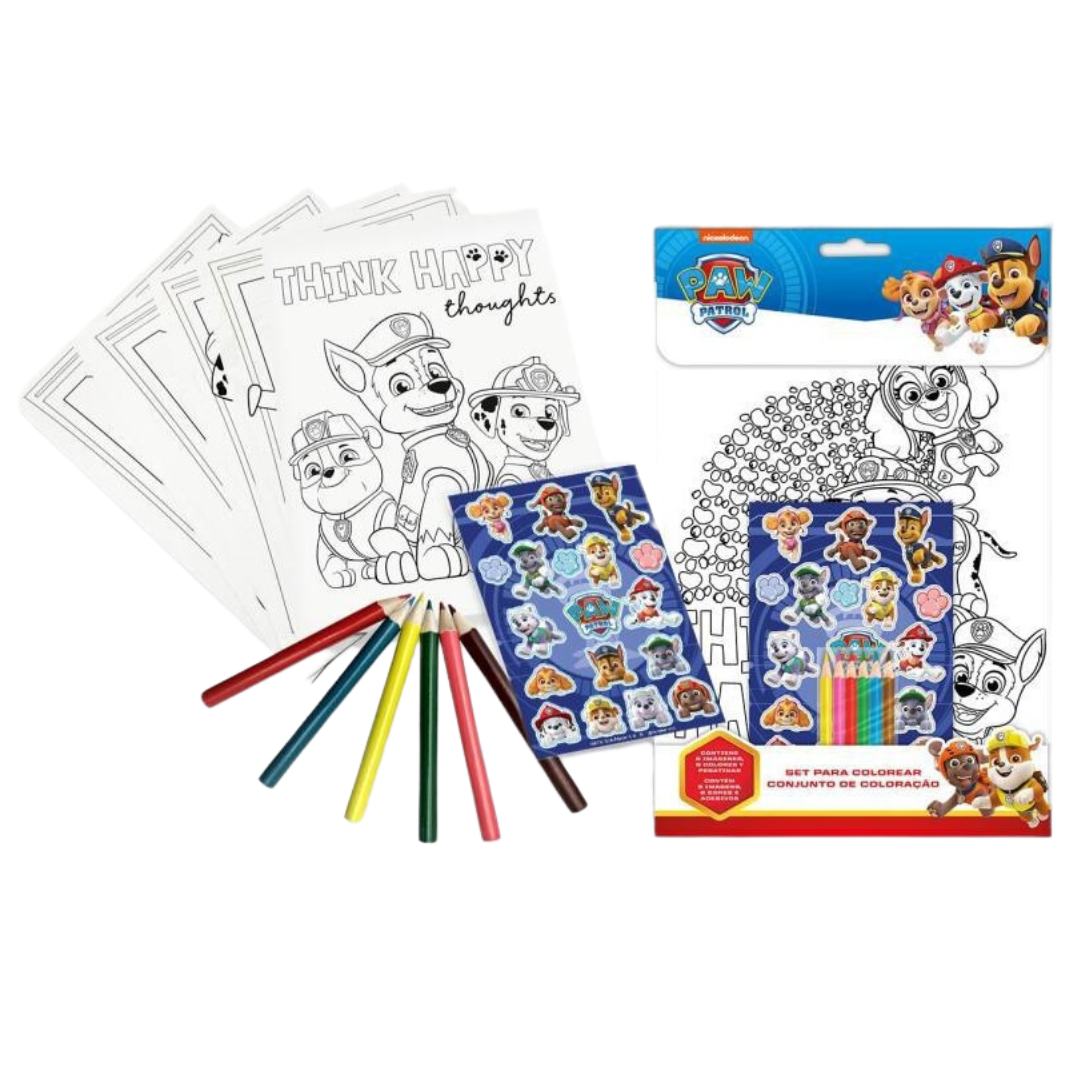 Set de colorir com stickers Patrulha Pata