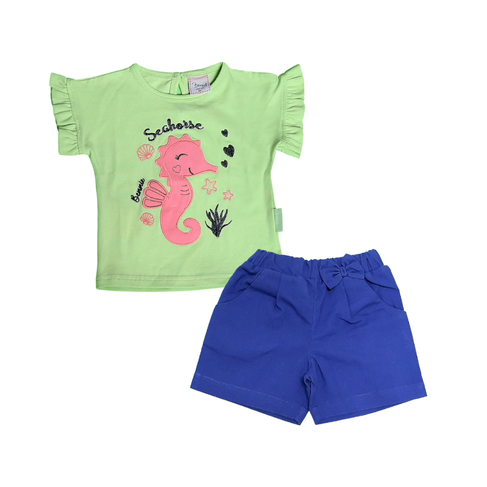 Conjunto t-shirt e calções SeaHorse - 6 meses