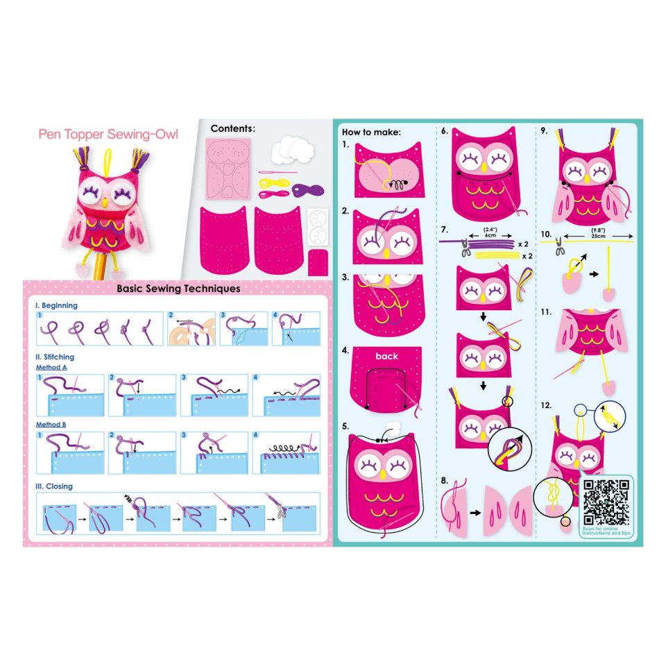 Cópia de Topper de costura para lápis DIY - Coruja