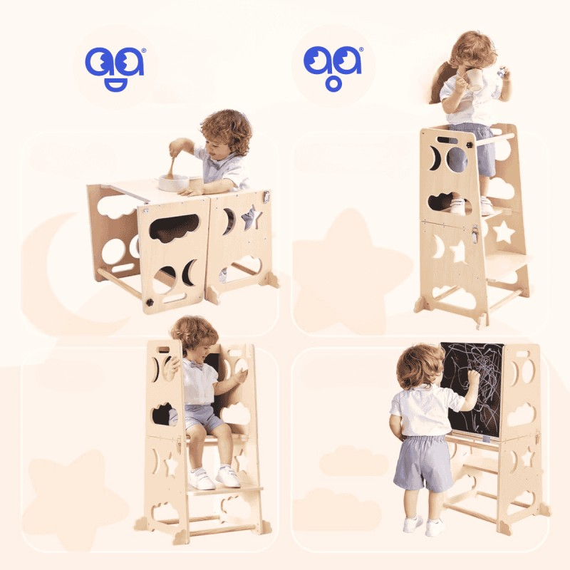 Torre de aprendizagem Montessori 3 em 1 Buky