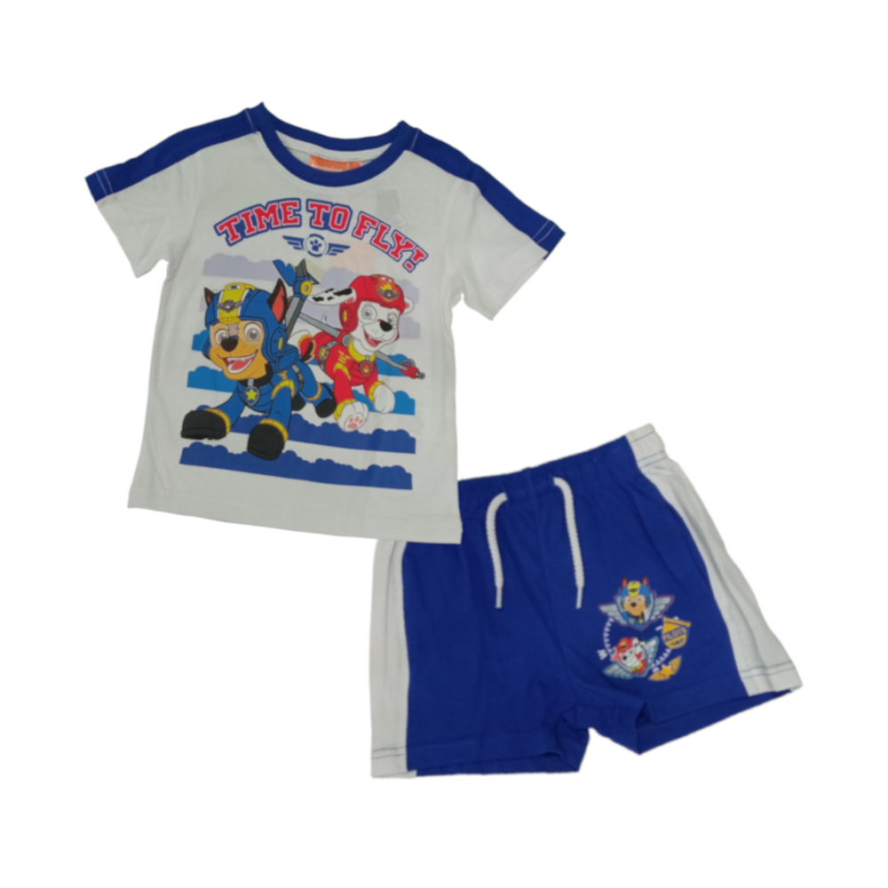 Conjunto t-shirt e calções Patrulha Pata azul 4-6 anos