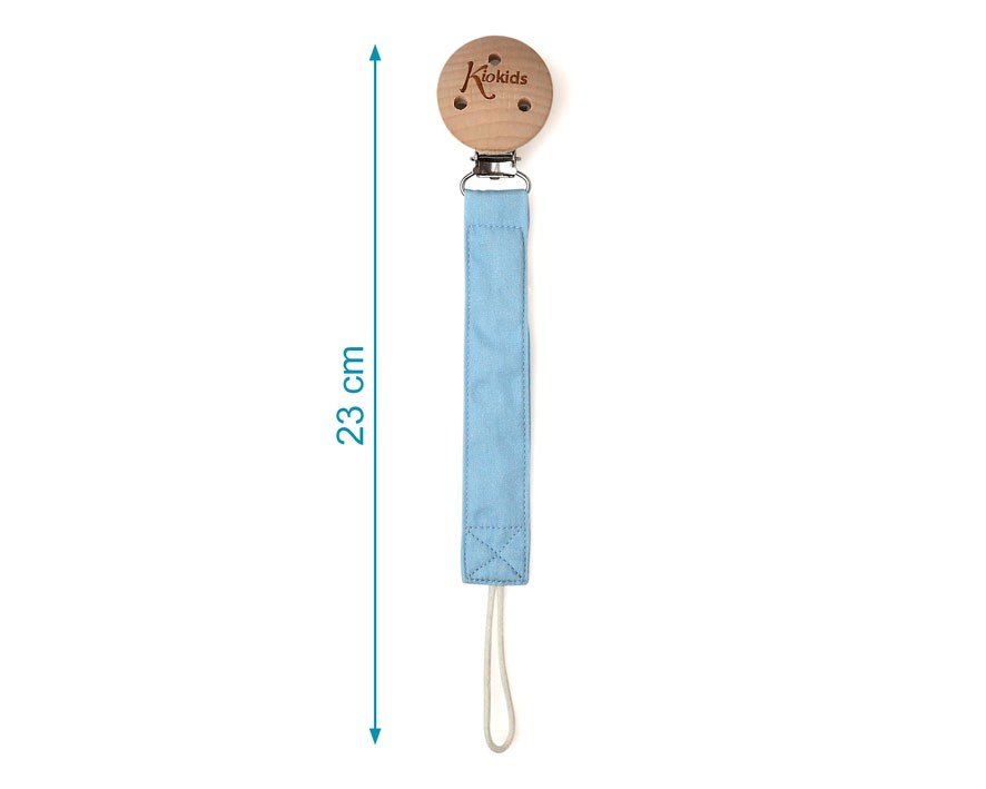 Clip suporte chupeta em madeira azul