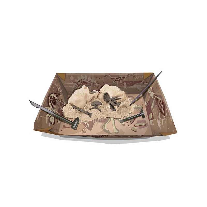 Escave um esqueleto de dinossauro - Triceratops