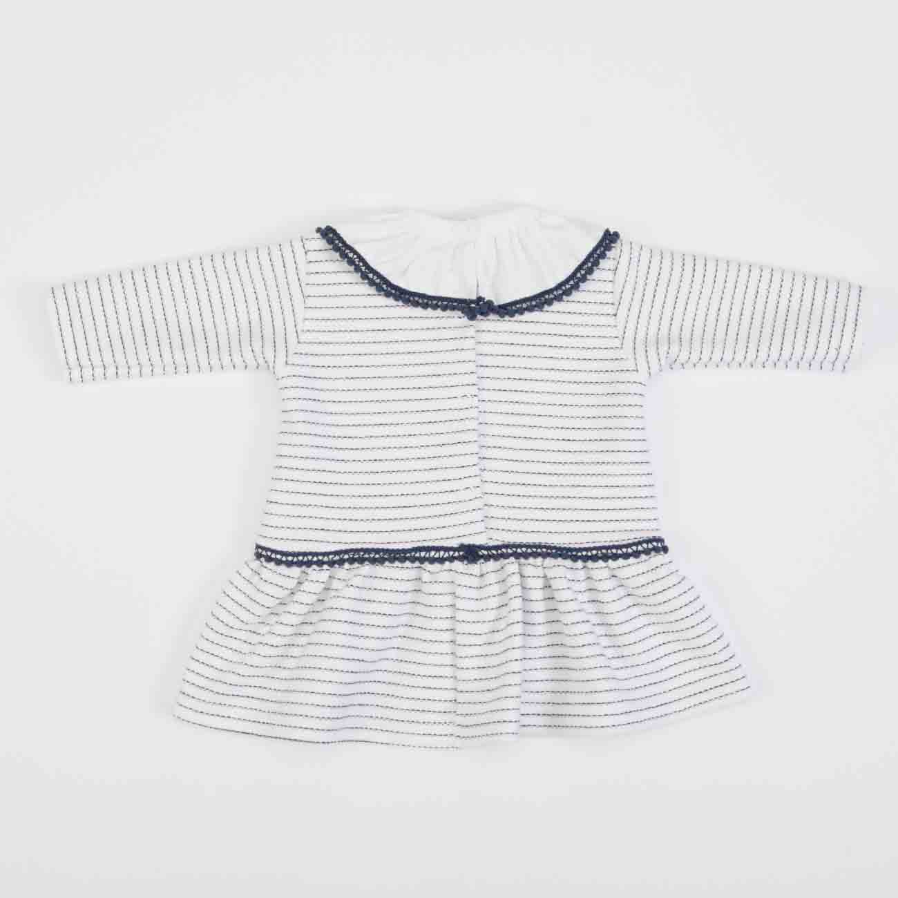 Vestido listrado azul com gola 3-9 meses
