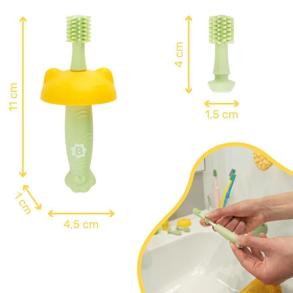 Escova de dentes de aprendizagem em silicone