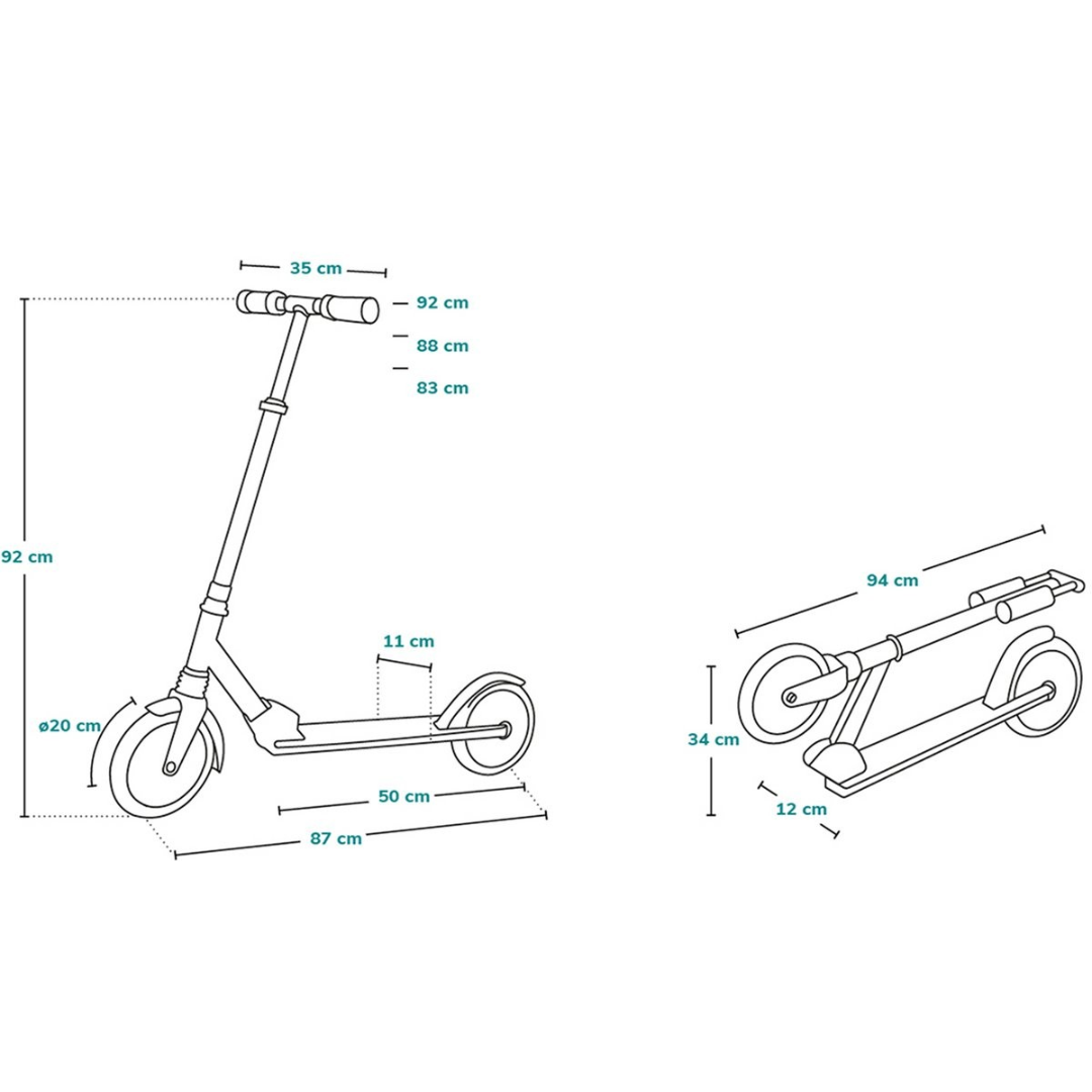 Trotinete 2 rodas Luca preto/rosa