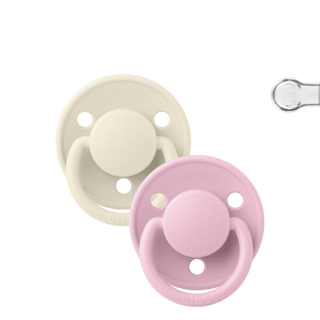 Pack 2 chupetas BIBS redondas Ivory/Pink 0-36 meses