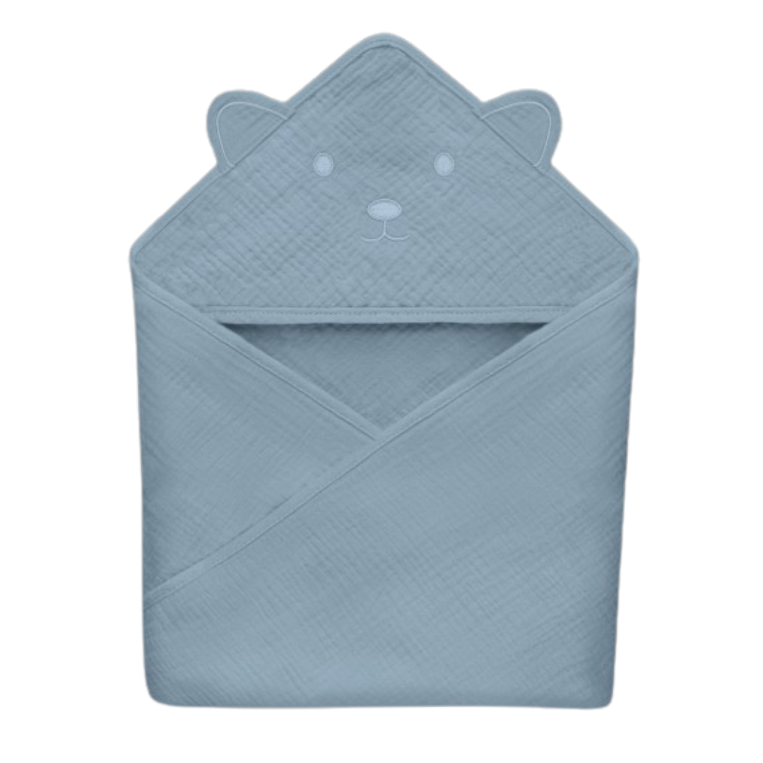 Toalha de banho em musselina 80x80cm Azul