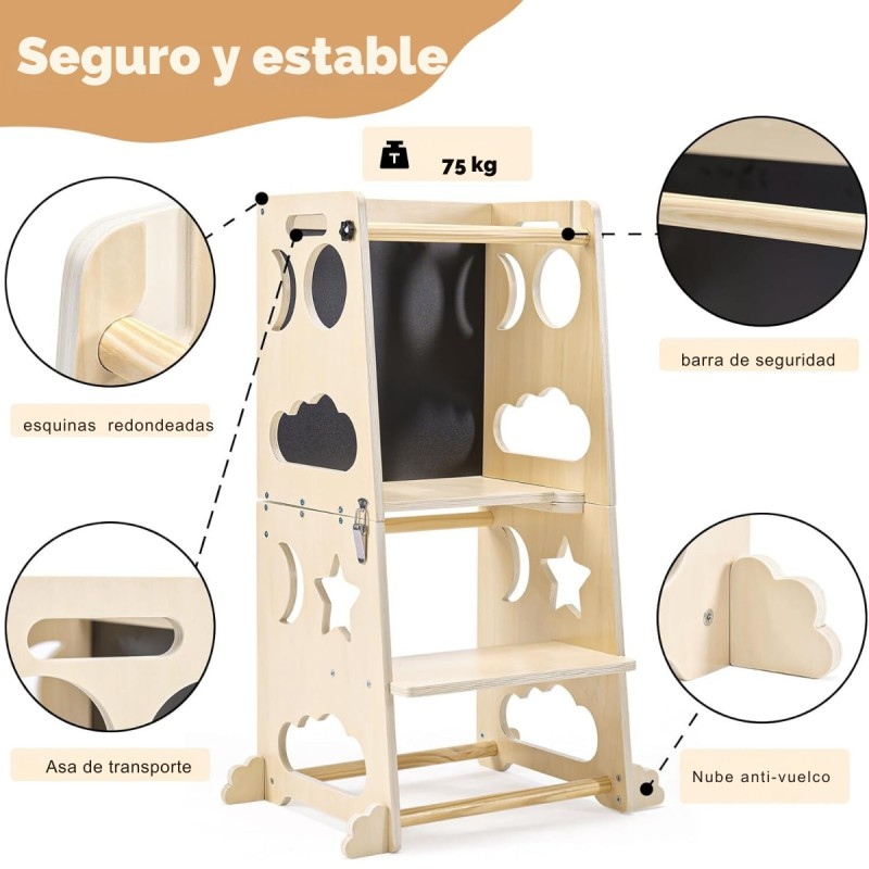 Torre de aprendizagem Montessori 3 em 1 Buky