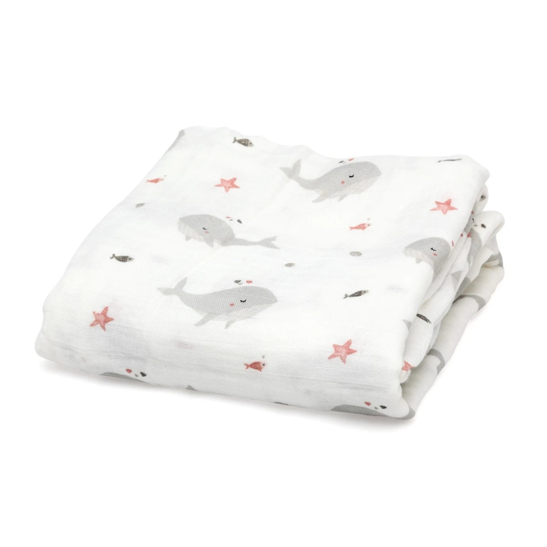 Musselina bambu estampado Oceano