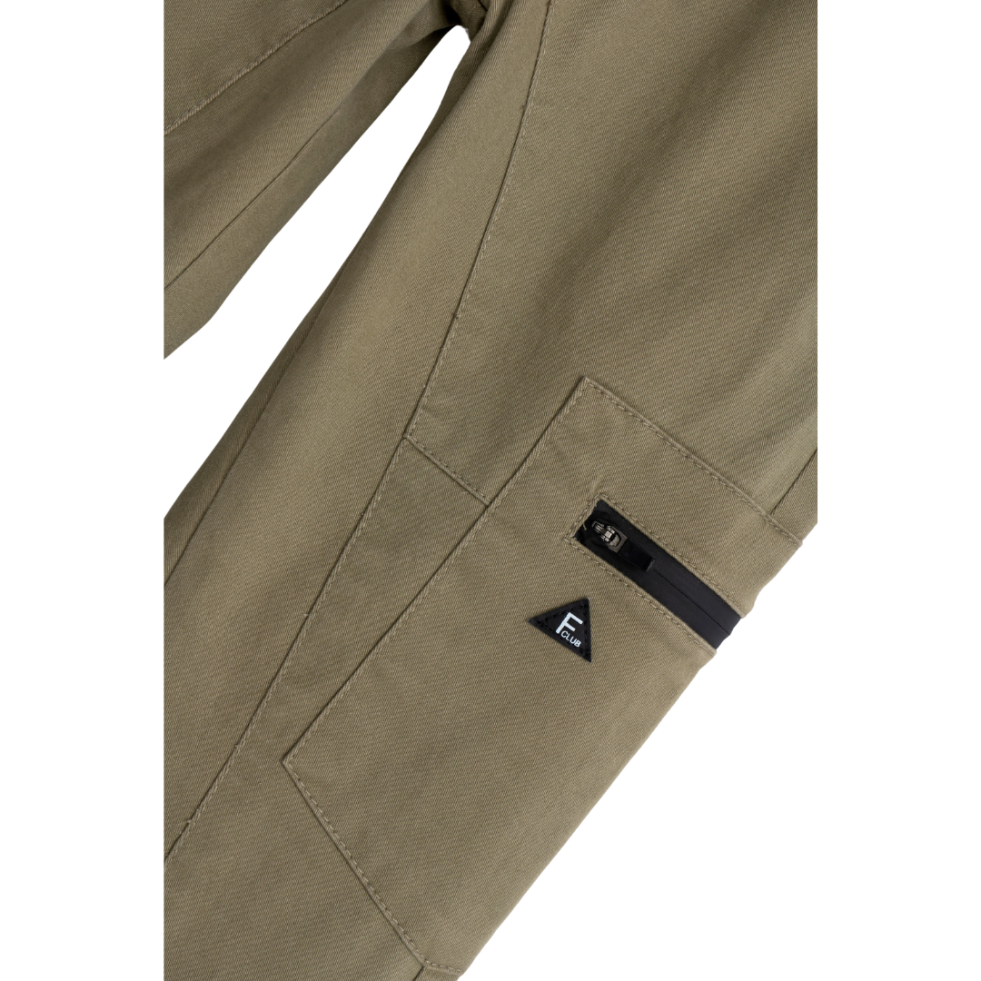 Calças desportivas com bolsos Cáqui 6-16 anos