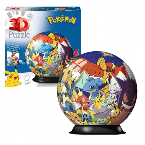 Puzzle 3D Redondo Pokemon 72 peças