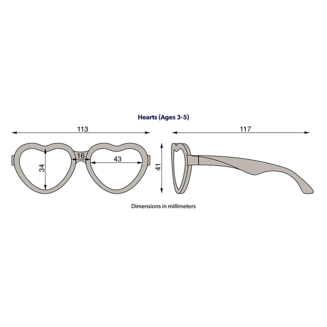 Óculos sol flexíveis Hearts Sparkle Squad 3-5 anos