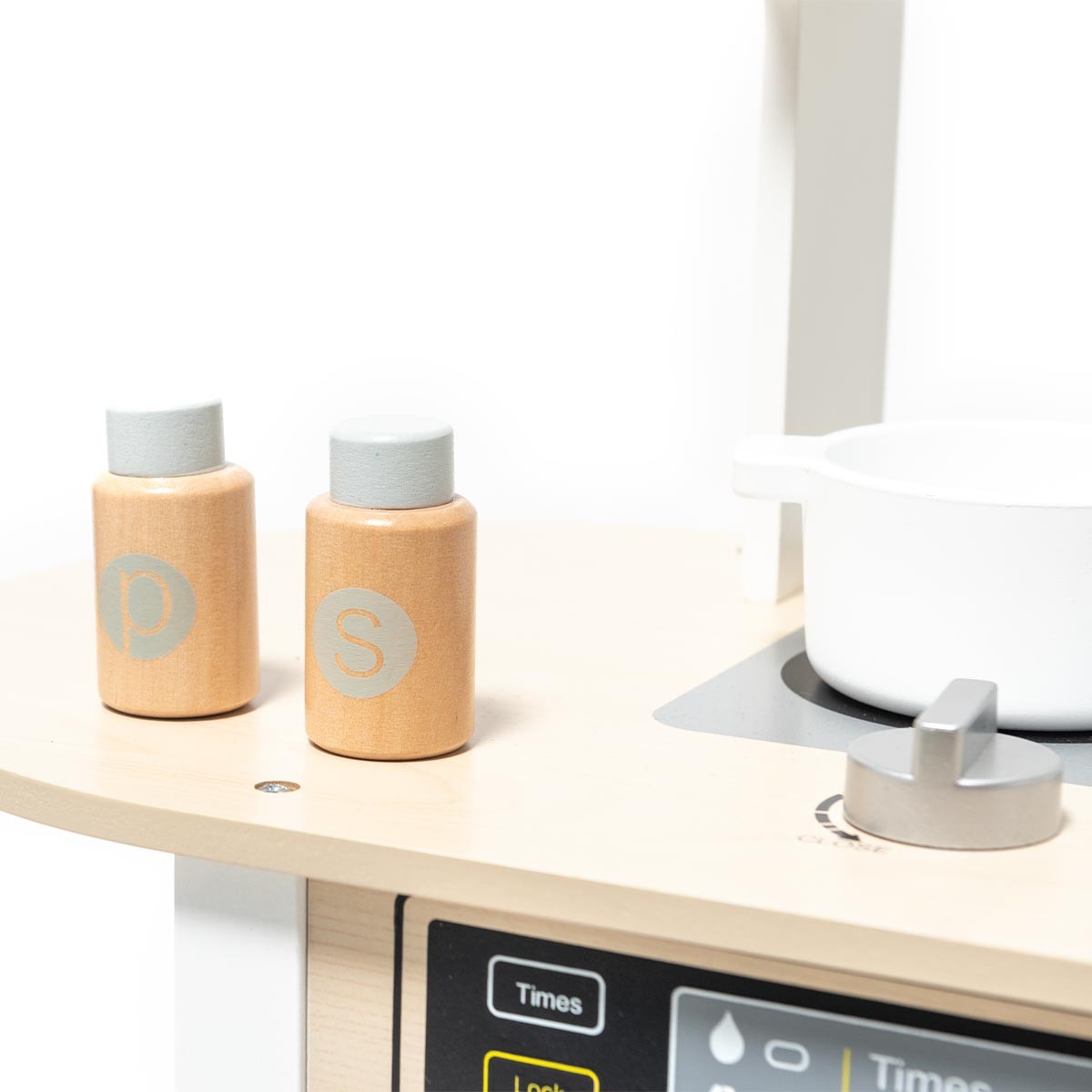 Cozinha em madeira - branca e cinza