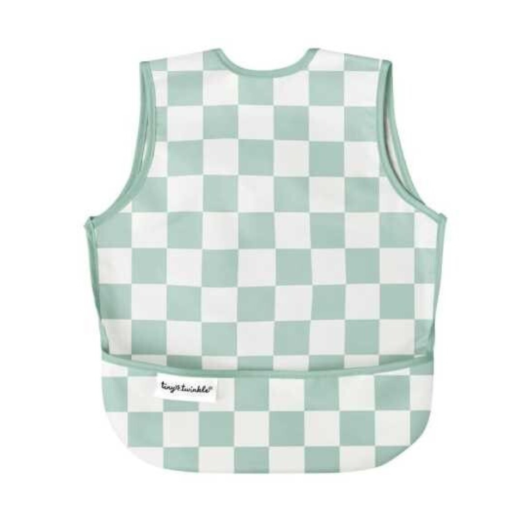 Babete impermeável Xadrez menta 6 meses - 4 anos