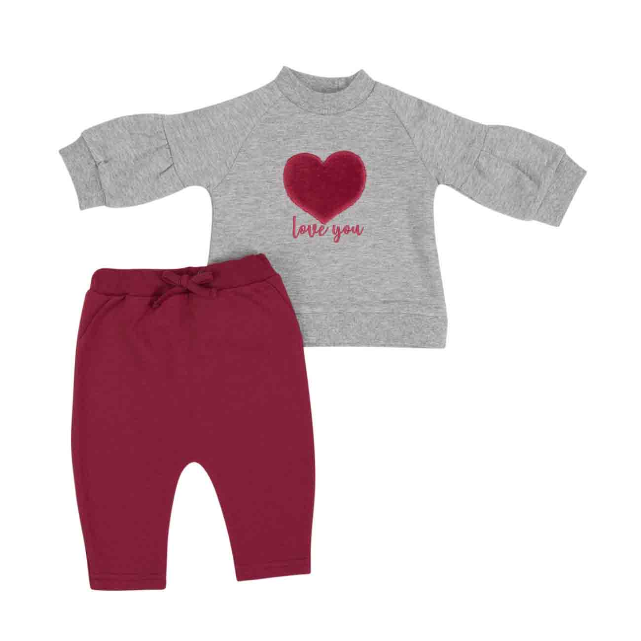 Fato de treino orgânico coração 9-24 meses