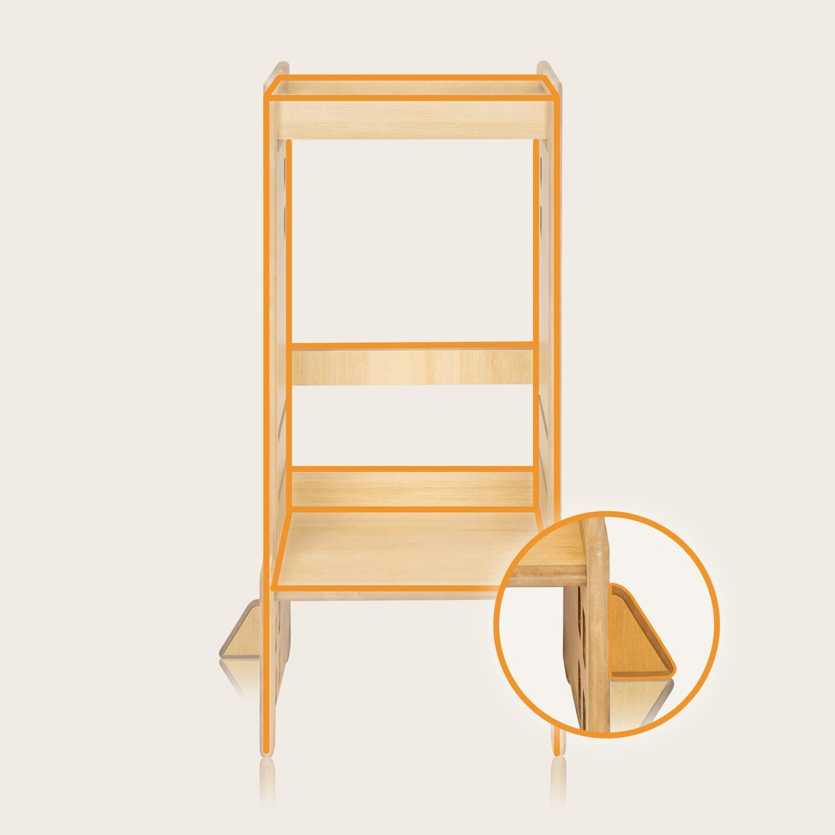 Torre de aprendizagem Montessori 2 em 1 Cass - madeira natural ou branco