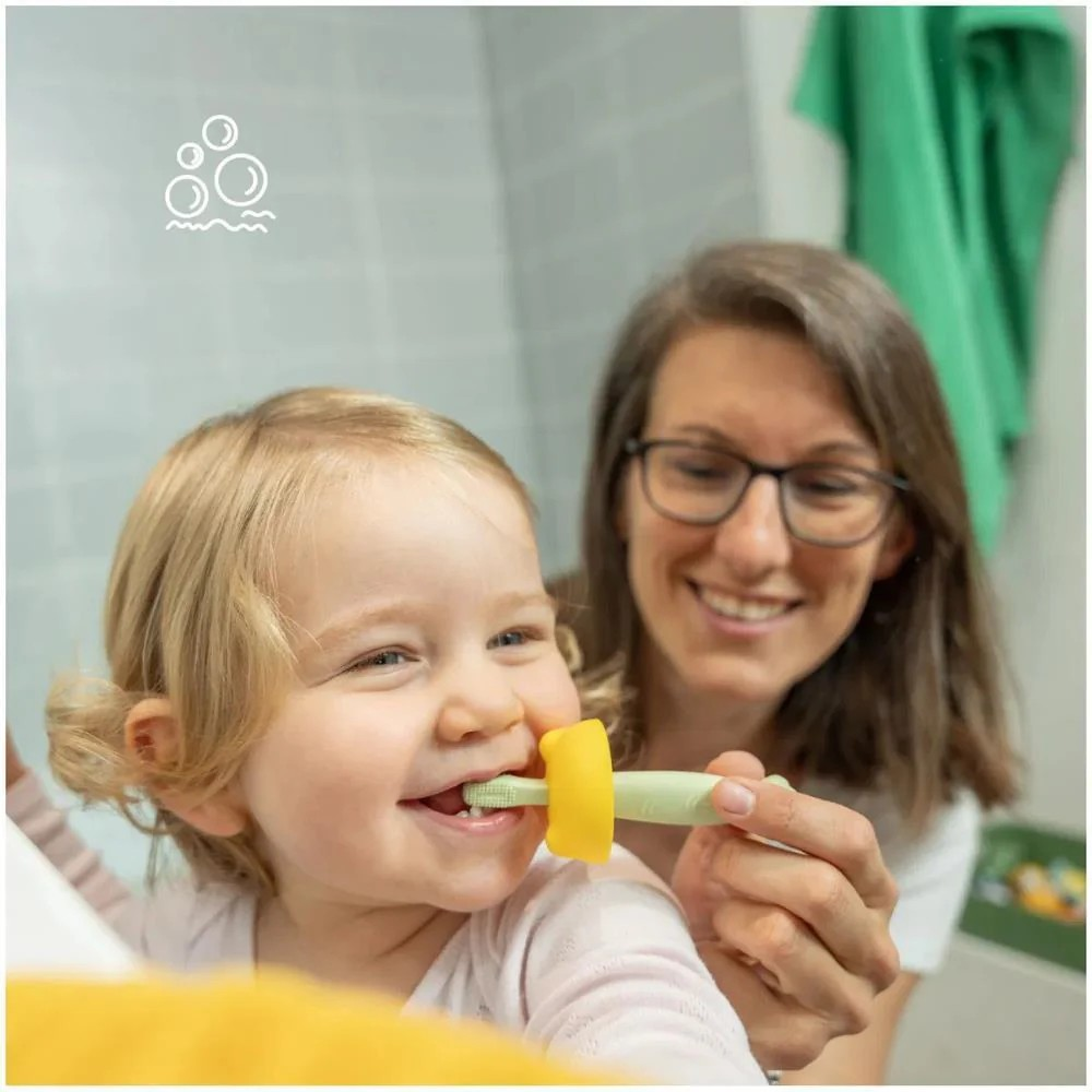 Escova de dentes de aprendizagem em silicone