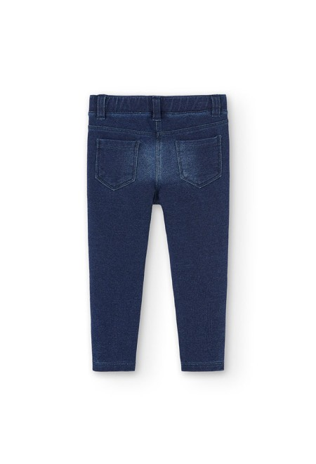 Calças de felpa denim menina Azul 12 meses - 8 anos