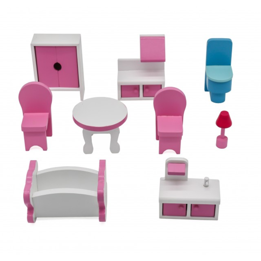 Casa de bonecas em madeira 62x27x70cm