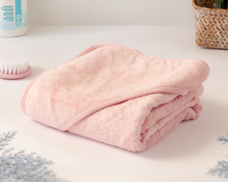 Toalha de banho bambu 100x100cm - rosa