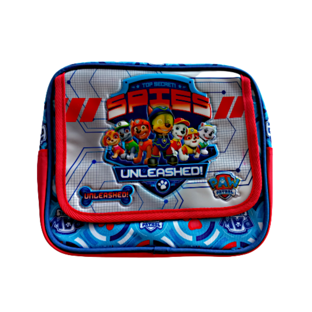 Mochila infantil da Patrulha Pata com personagens e texto