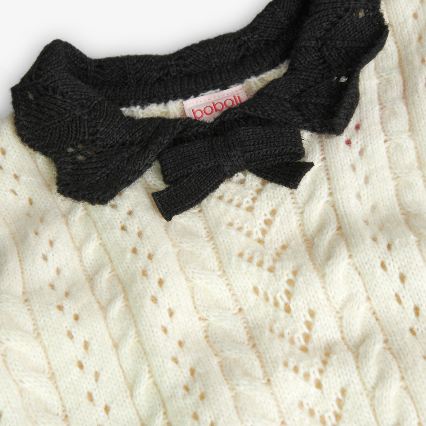 Vestido em malha Cru e saia em tule 6-12 anos