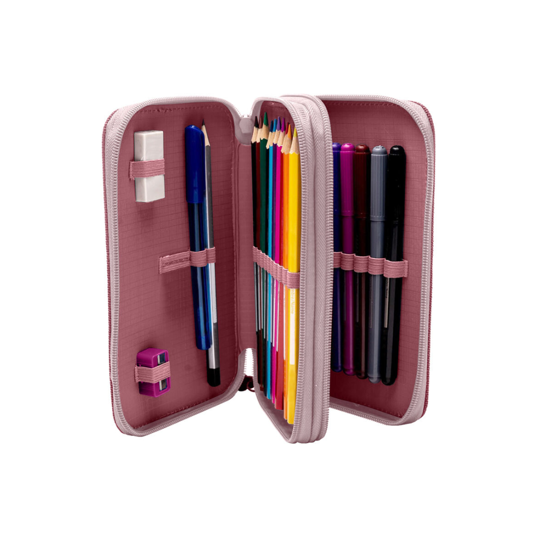 Estojo duplo com material escolar Stitch