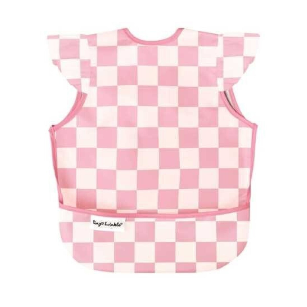 Babete impermeável Xadrez rosa 6 meses - 4 anos