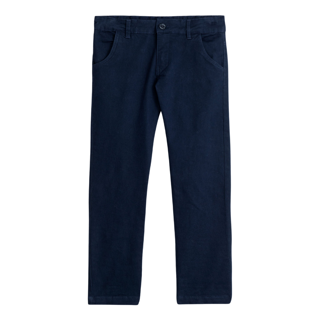 Calças de sarja Azul marinho 6-16 anos
