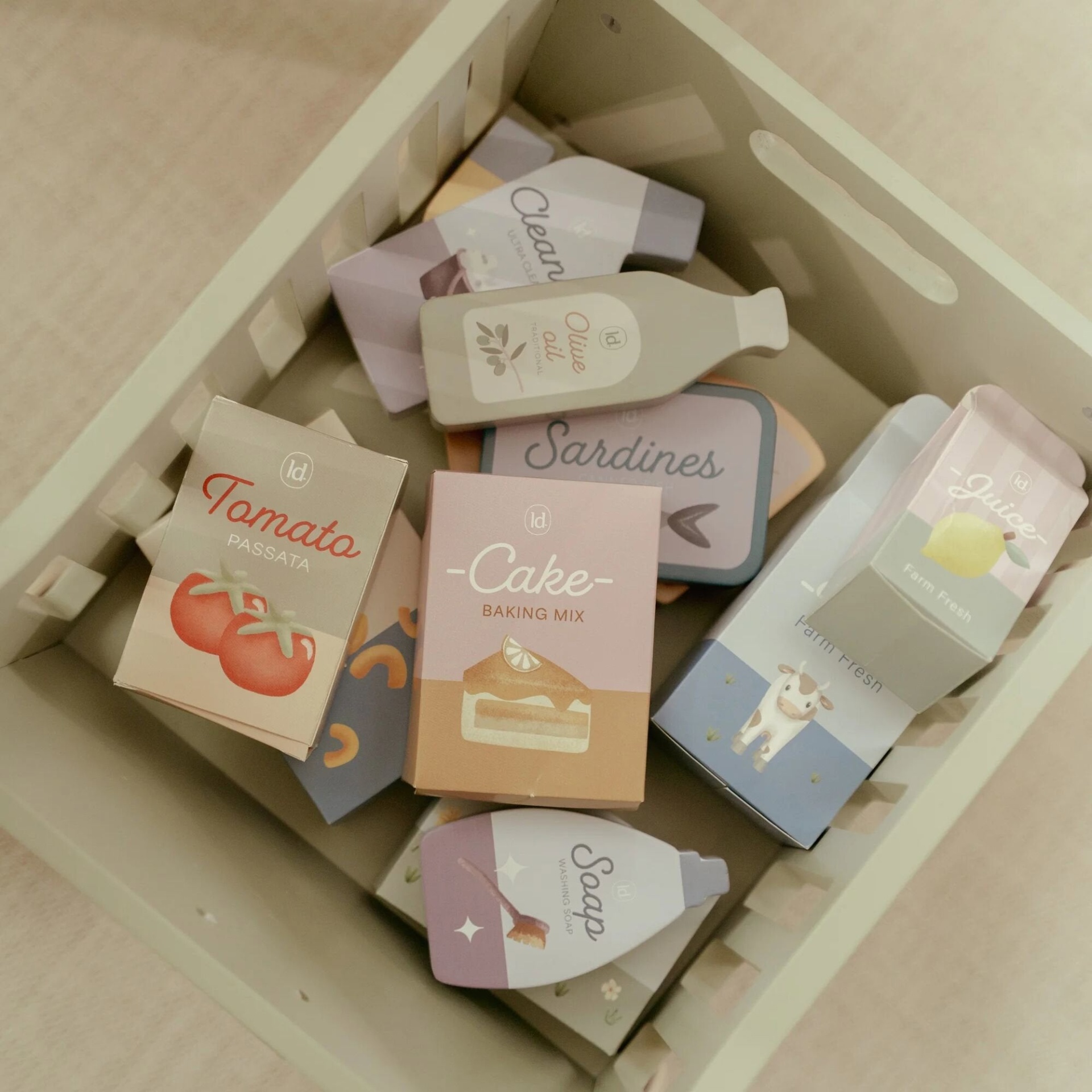 Carrinho de compras em madeira