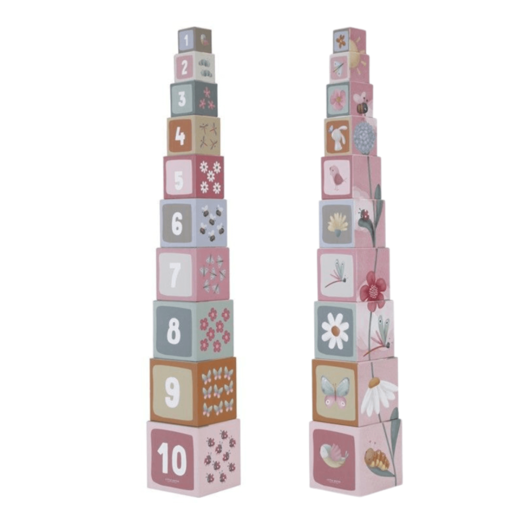 Cubos de empilhar em cartão - Flowers & Butterflies