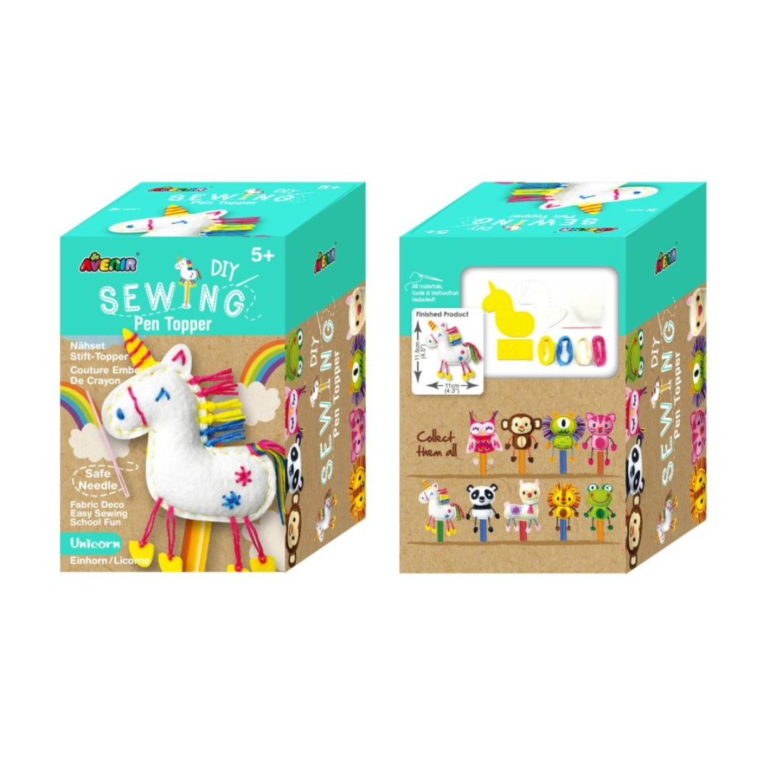 Topper de costura para lápis DIY - Unicórnio