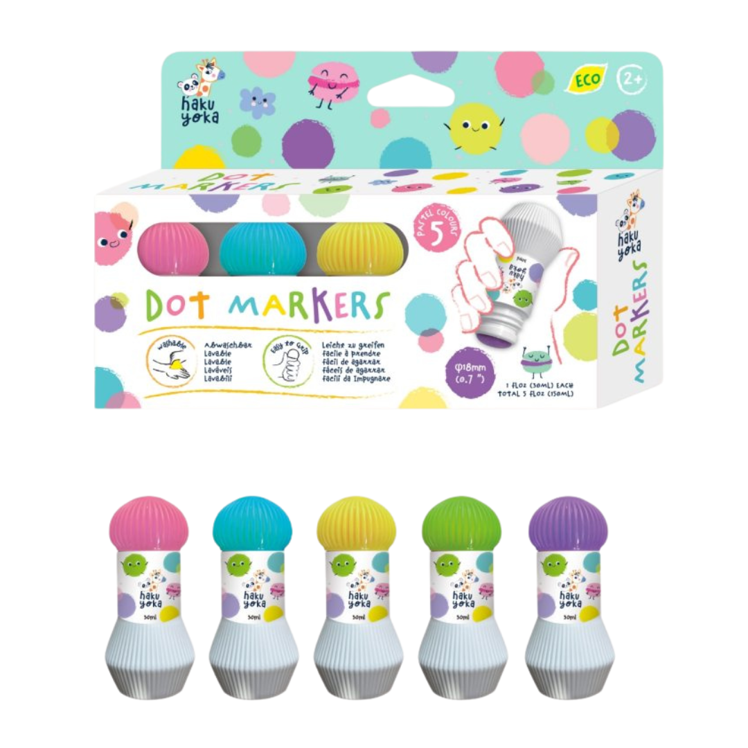 5 Marcadores Dots - cores pastel
