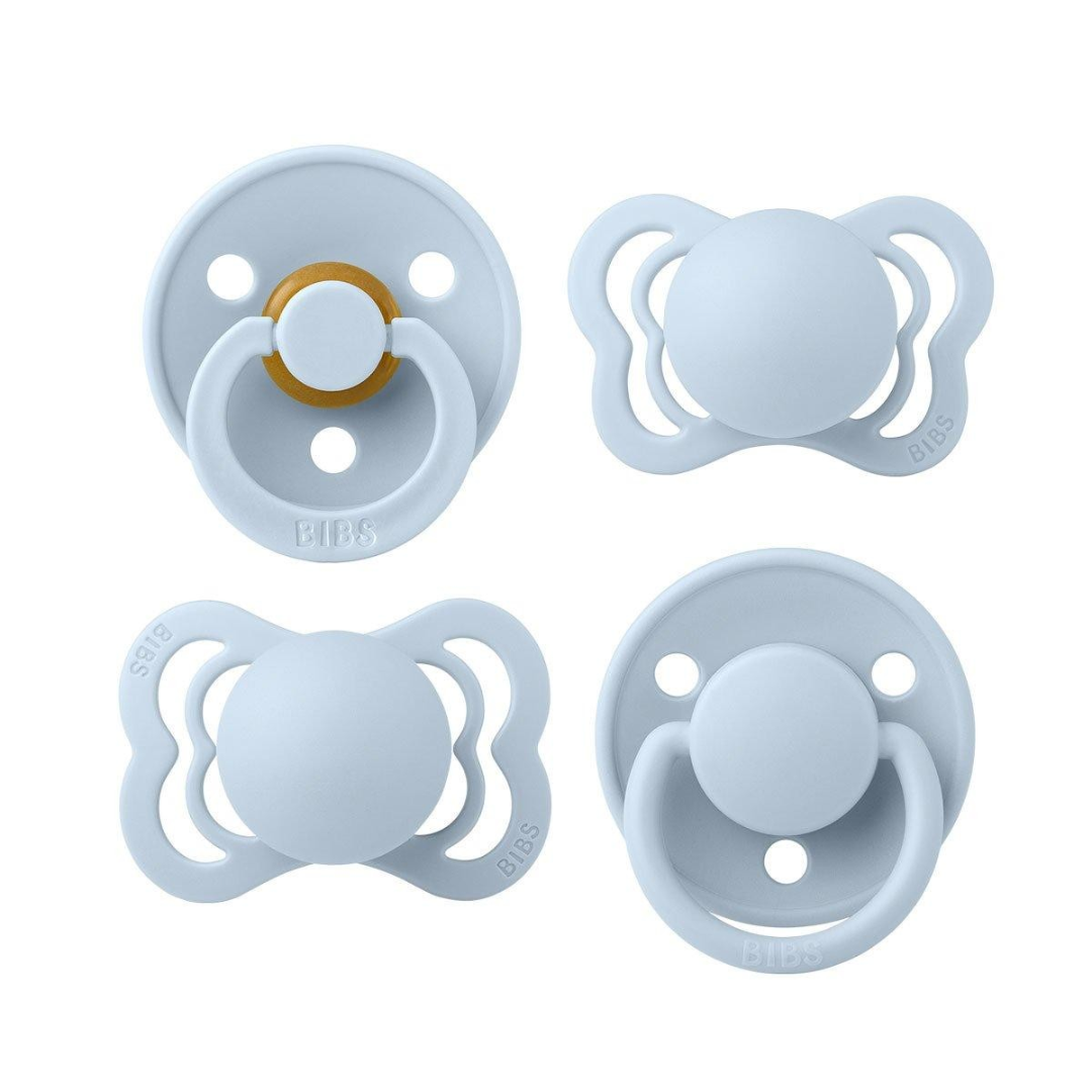 Pack 4 chupetas BIBS Try-it Blue 0-6 meses